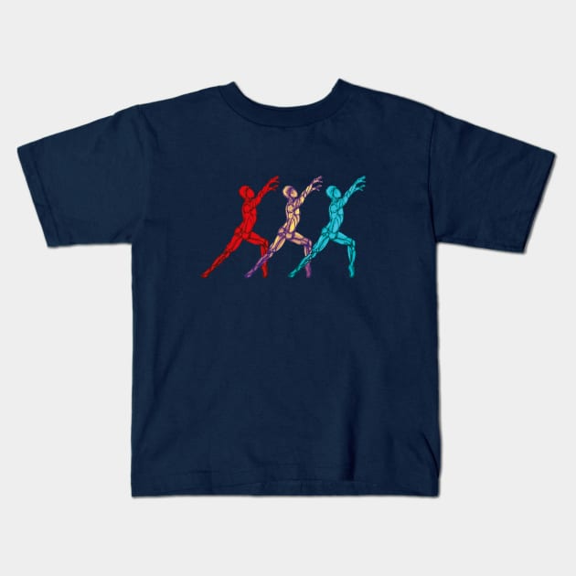 Power Pose Kids T-Shirt by badlydrawnbabe